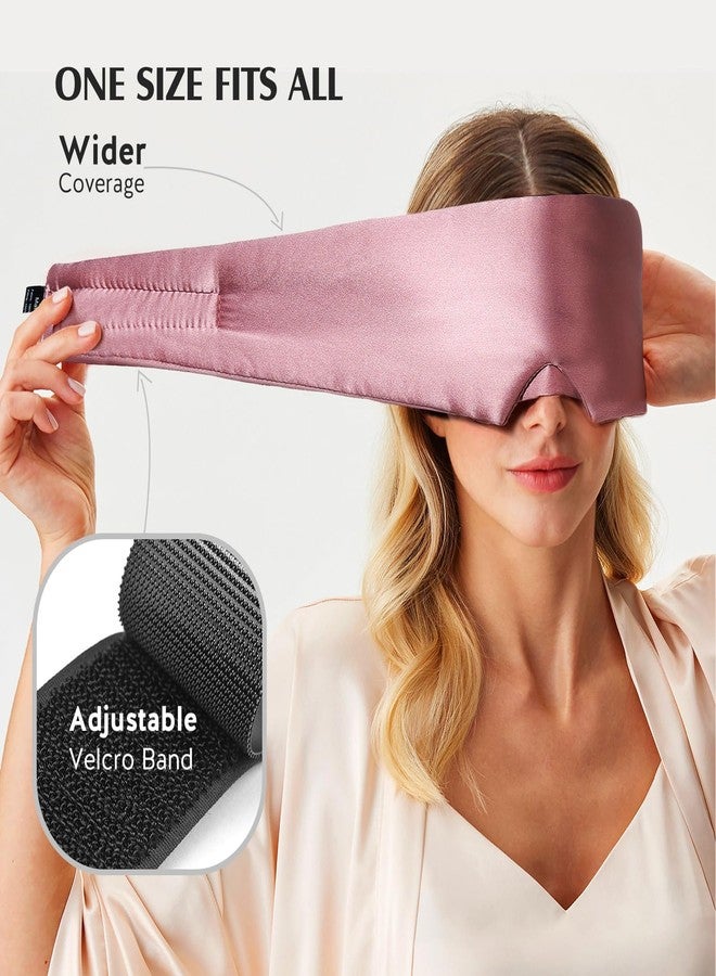 YFONG 100% Mulberry Silk Sleep Mask, Total Blackout Silk Eye Mask for Sleeping Women & Men, 22 Momme 6A Grade Pure Silk with Adjustable Band Designed for Side Sleeper Pink - Image 5